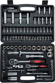 Set di chiavi a dente da 94 pezzi con set di chiavi a stella, cassetta a vite 1/4 pollici, valigetta di attrezzi, cassetta a vite, attrezzo, set di dente a vite in acciaio cromato-vanadio, valigetta di attrezzi con dente e adattatore