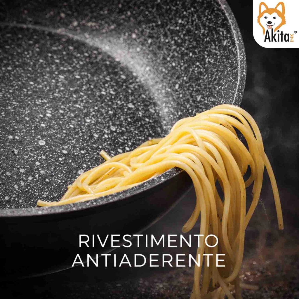 Akitaink Wok Black 28 cm Induzione Antiaderente