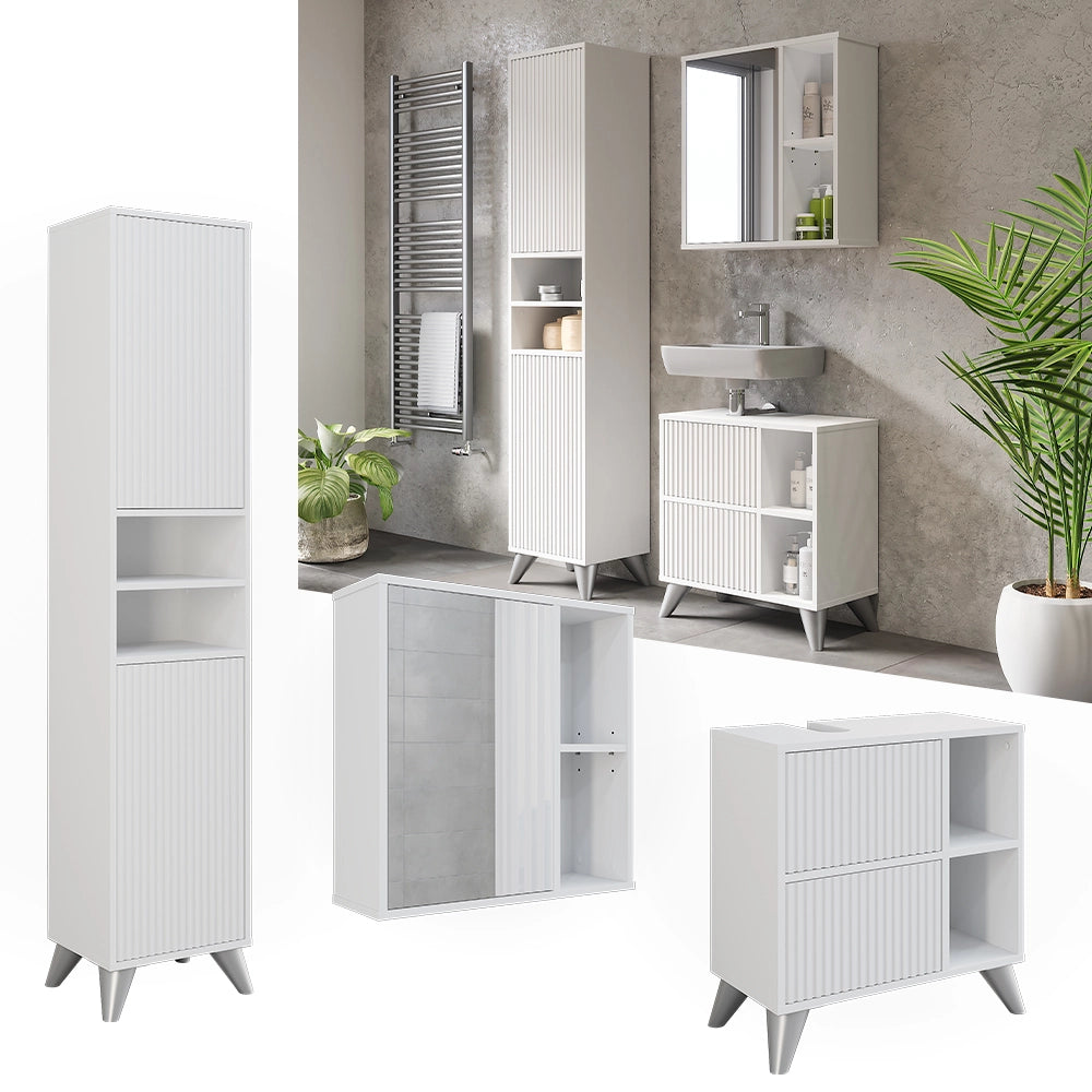 Vicco Set di mobili da bagno Bianco 3 parti