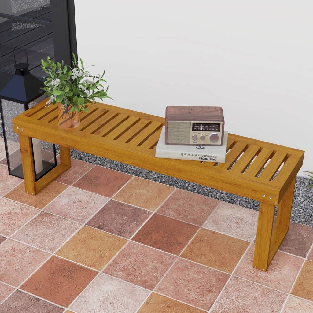Panchina da giardino in legno di pino 2 posti ¨C zephmum ¨C 132x34x43 cm