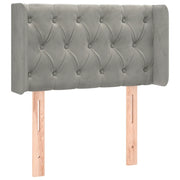 Testiera | Testata ad Orecchio Grigio Chiaro 83x16x78/88 cm in Velluto