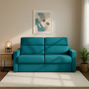 Ecate, Divano Letto 2 Posti Sfoderabile Made in Italy, 200x95 cm Azzurro