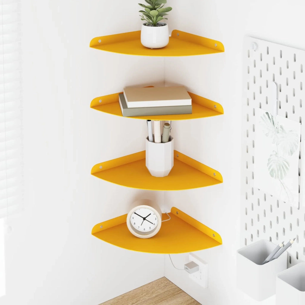 Mensola sospesa 4 pcs Giallo senape 24 x 24 x 2 cm