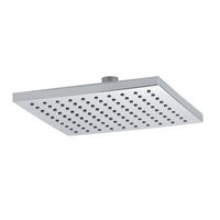 Braccio doccia ottone cromato + soffione doccia quadrato ottone cromato 200x200x8 mm