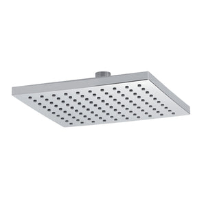 Braccio doccia ottone cromato + soffione doccia quadrato ottone cromato 200x200x8 mm