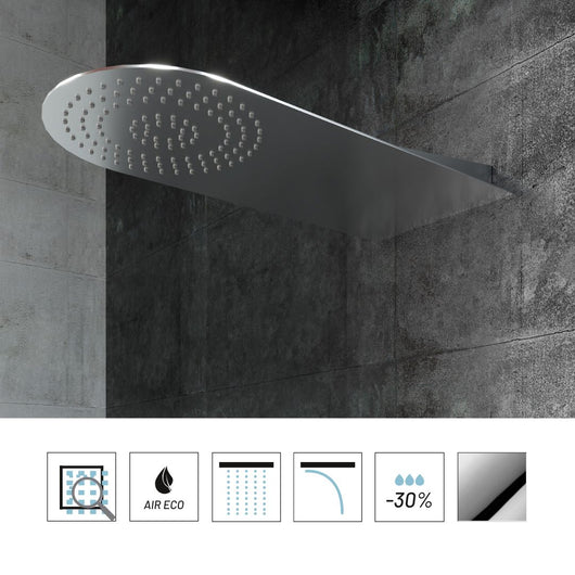 Soffione doccia a parete acciaio inox punta tonda