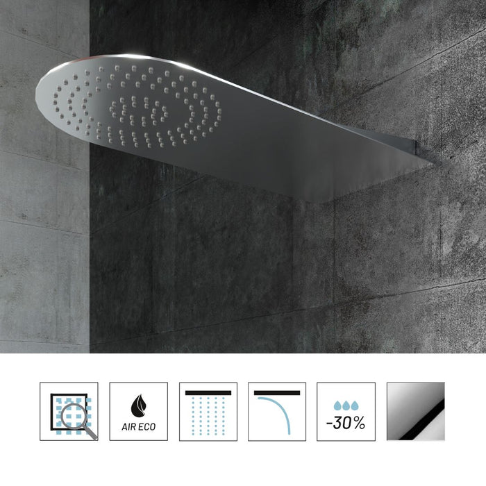 Soffione doccia a parete acciaio inox punta tonda
