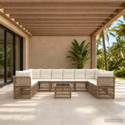 Set Divano da Giardino 11 pcs Beige polyrattan 3434349