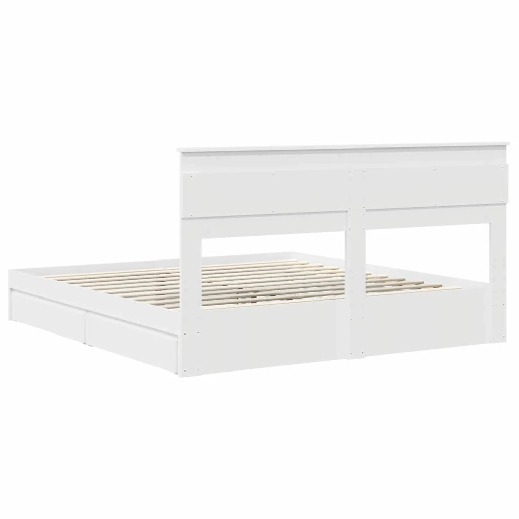 Letto con Contenitore Bianco 180 x 200 cm Legno multistrato 3409893