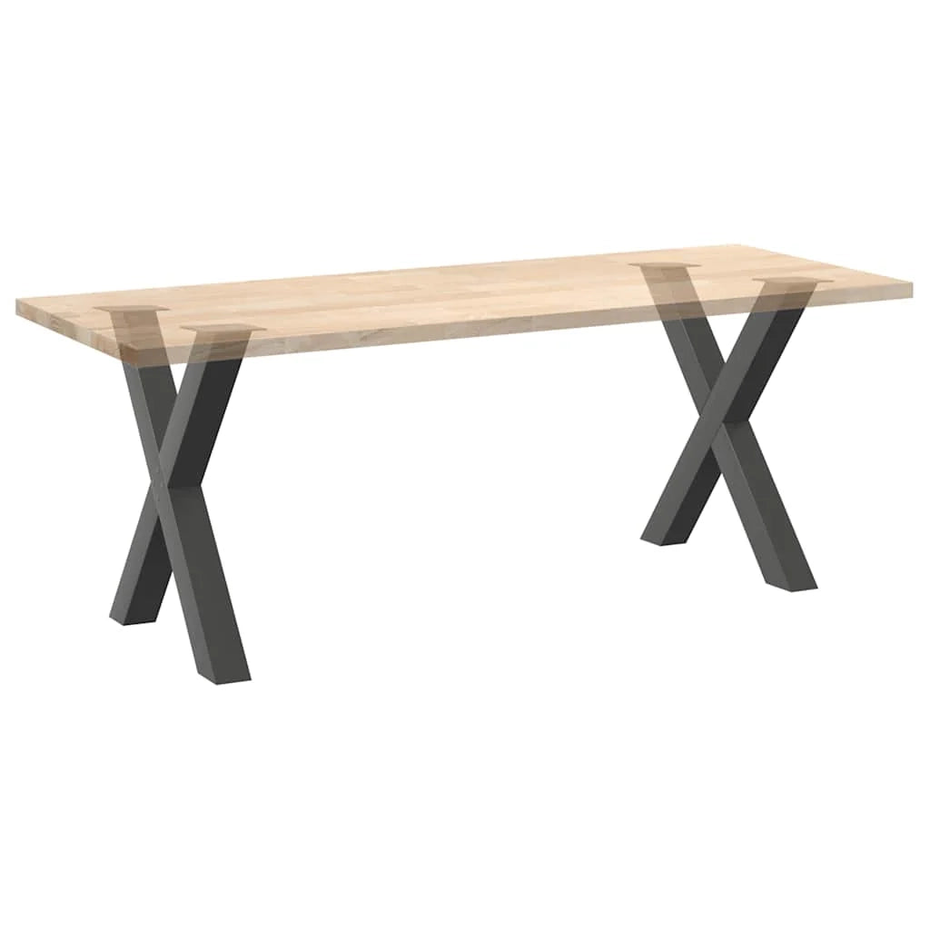 Set di 2 gambe per tavolo da pranzo a forma di X 70 x 73 cm con piedini regolabili design moderno acciaio antracite 02_0057250