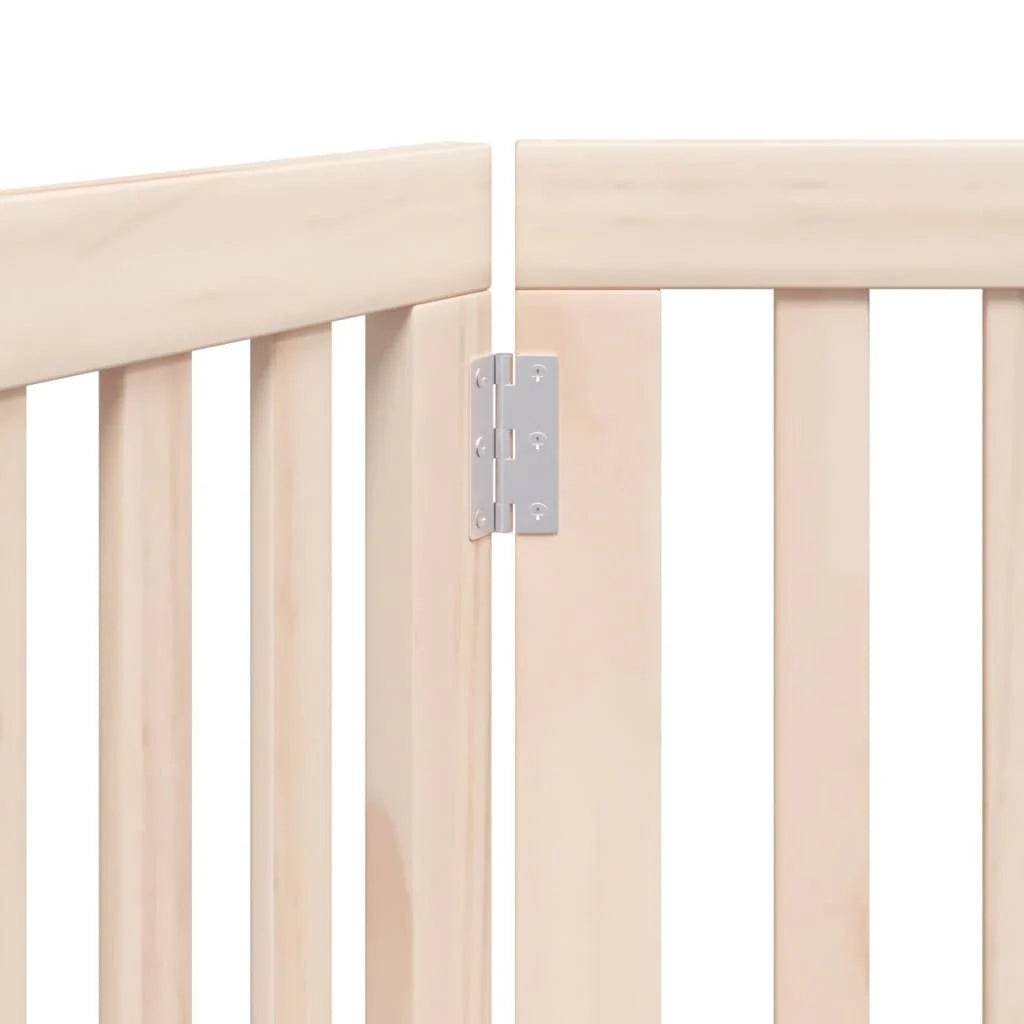 Cancelletto di sicurezza pieghevole per cani a 3 pannelli 150 cm legno di pioppo marrone 02_0023066