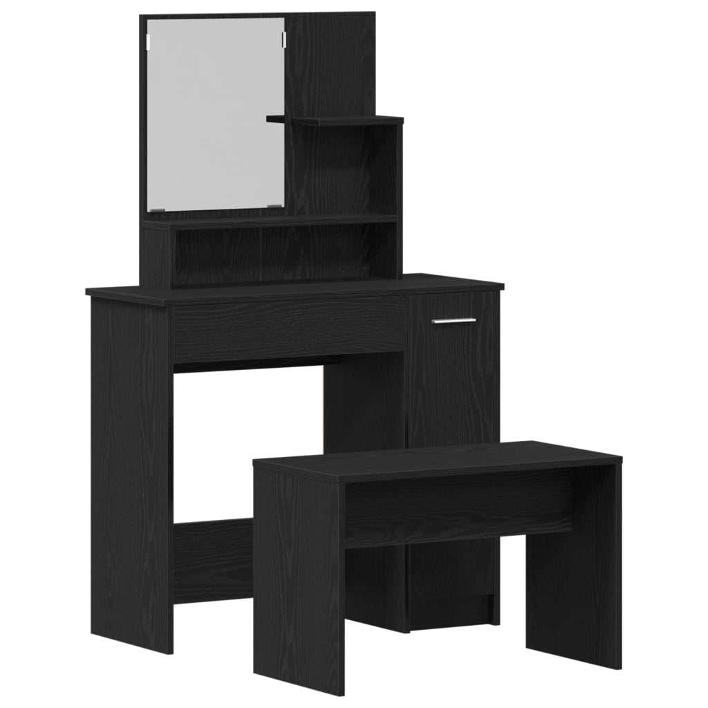 Set di Toeletta  Rovere Nero Legno Ingegnerizzato