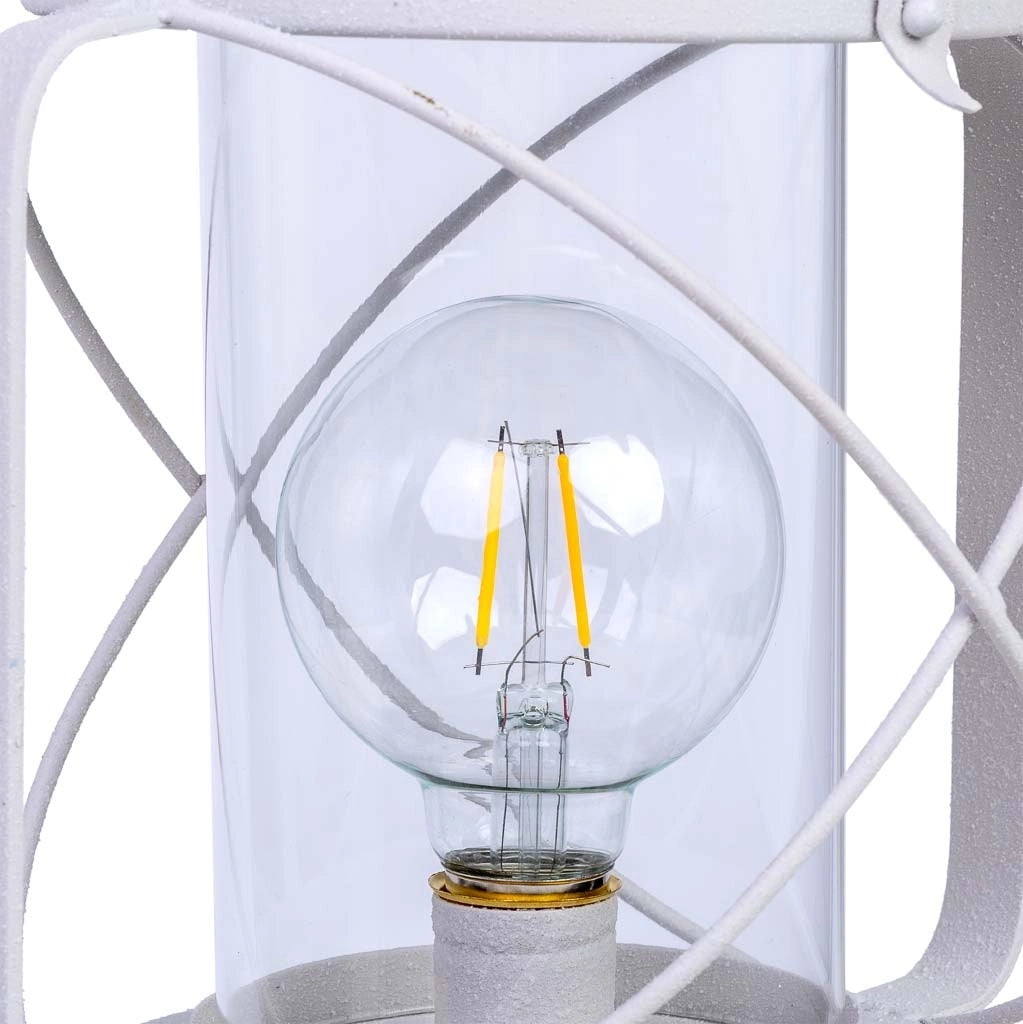 Lampada tavolo metallo bianco LED 21x18.5x46.5/52.5h cm