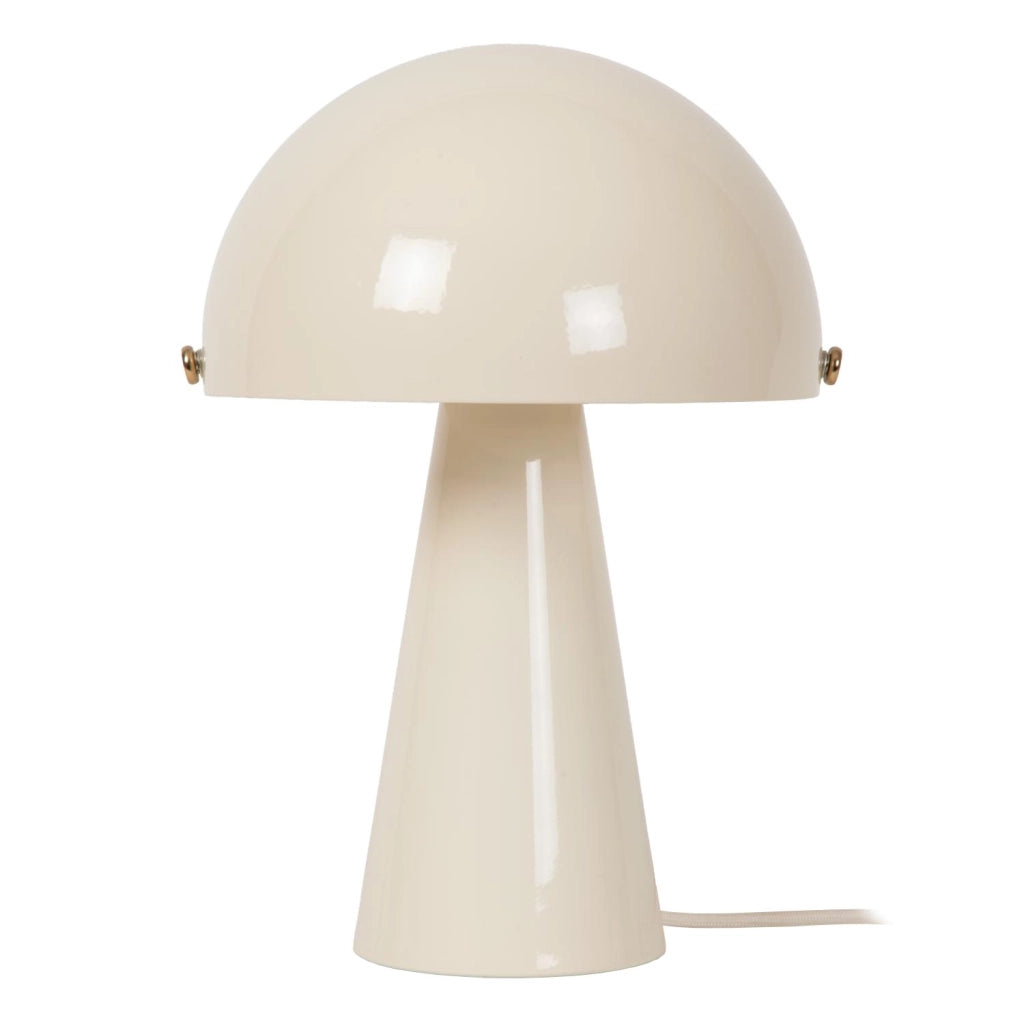 Lampada da tavolo BARONE 1xE27 crema metallo fungo