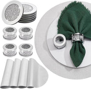 Set di 18 serviettini e piatti di vetro per la tavola da pranzo decorazione di matrimonio