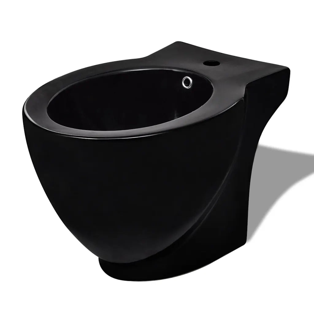 Bid¨¨ Rotondo in Ceramica di Alta Qualit¨¤ con Piede Nero CFW5783755