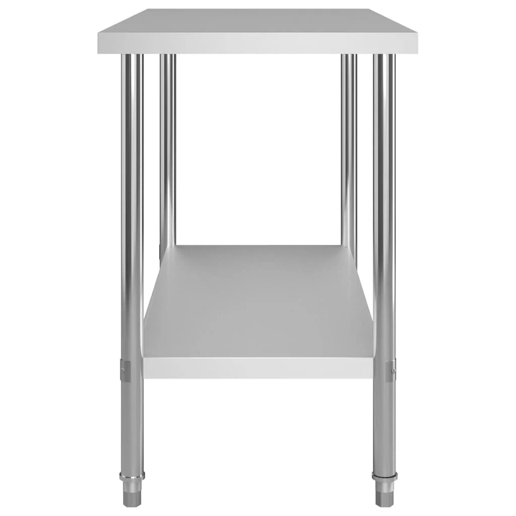 Tavolo da lavoro da cucina 120 x 60 x 85 cm acciaio inox 02_0001905