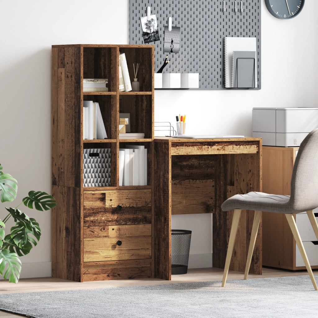 Scrivania con Storage Legno Vecchio Legno Ingegnerizzato