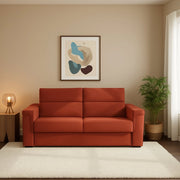 Biscossi, Divano Letto 2 Posti Sfoderabile Made in Italy, 205x95 cm Arancione