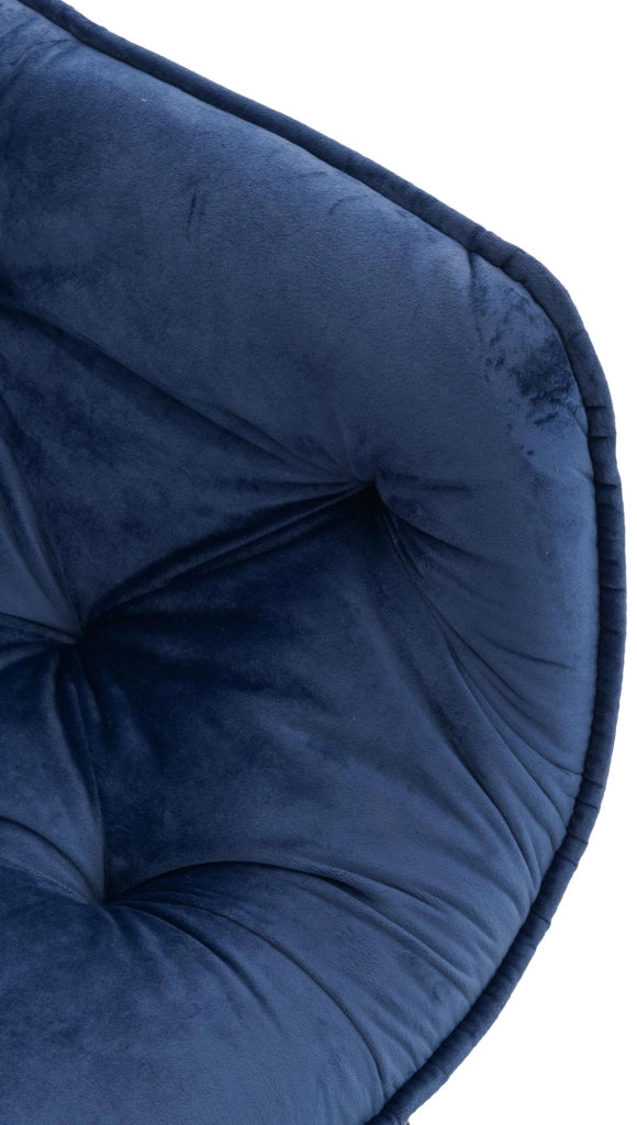 Sedia Tanna in velluto blu scuro