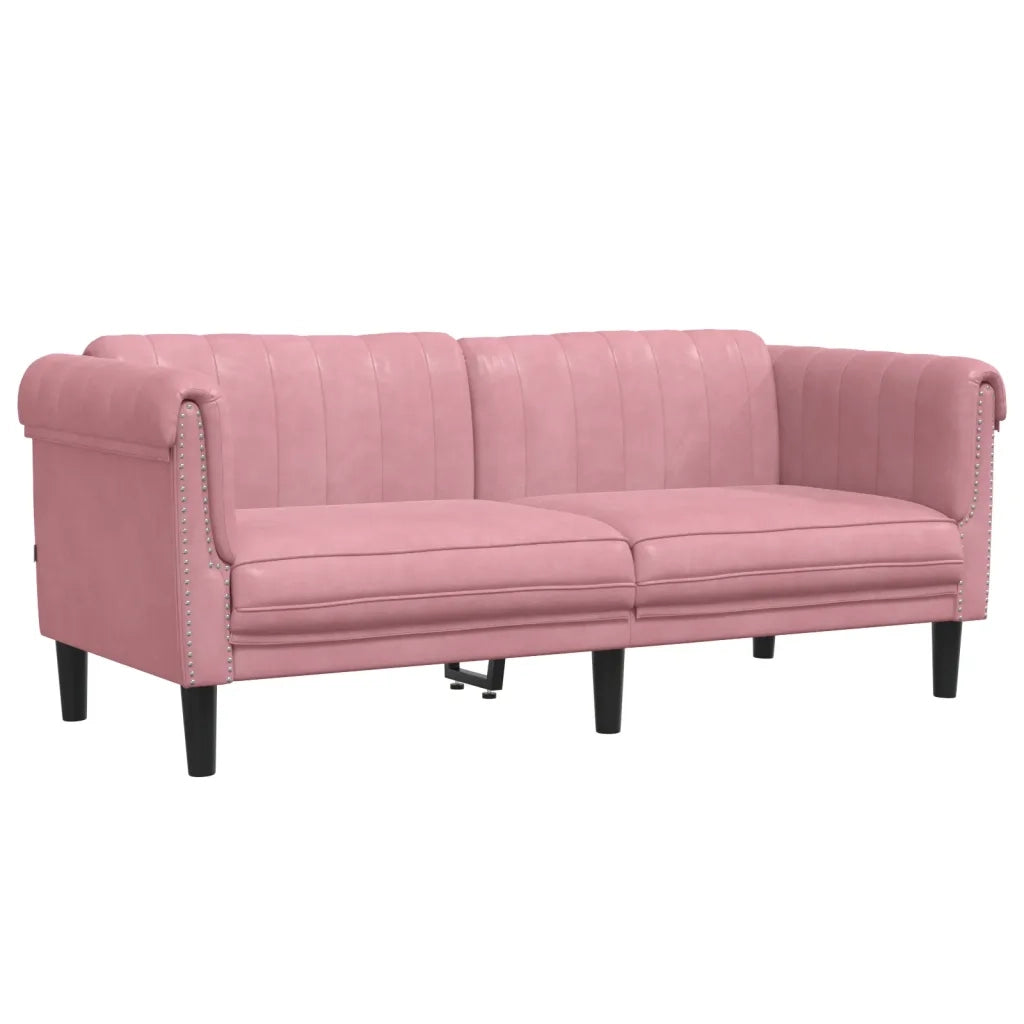 Divano a 2 Posti-Sofa 2 Posti Rosa in Velluto
