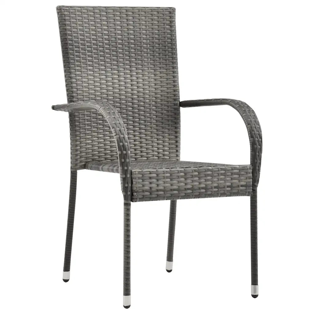 Set Mobili da Pranzo per Giardino 3 pz | Set Salotto da Giardino Polyrattan Grigio