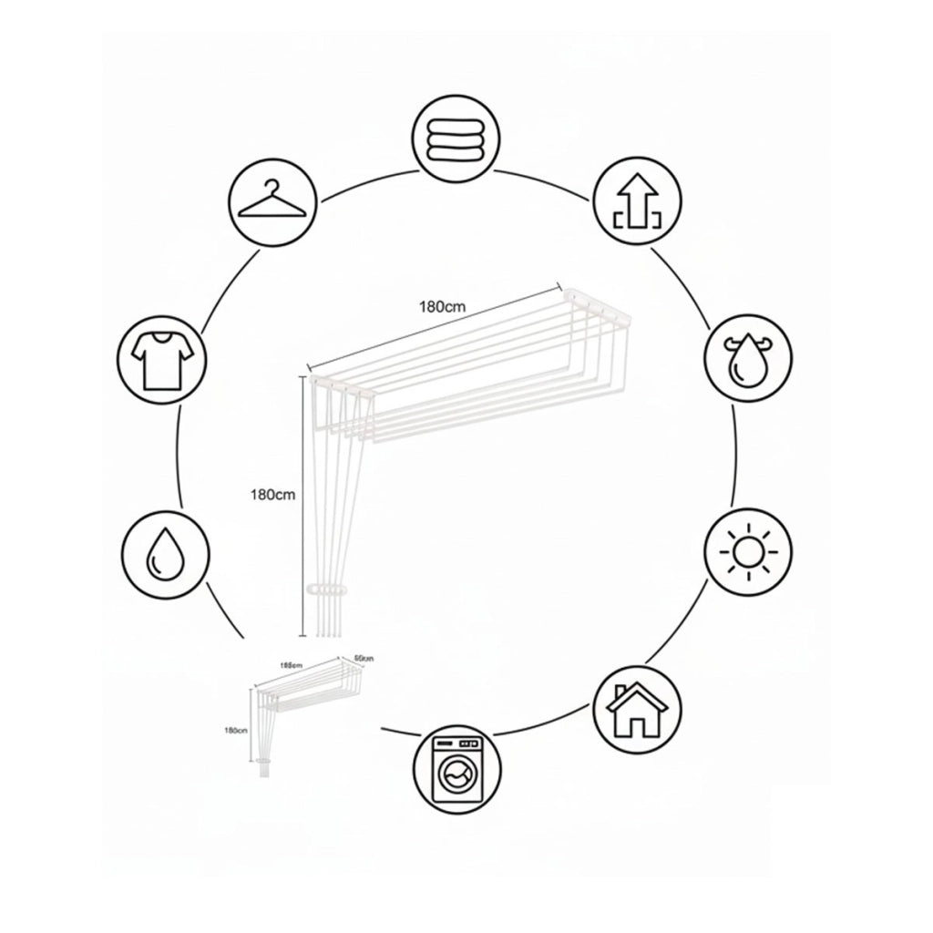 STENDIBIANCHERIA SOFFITTO PARETE INTERNO STENDINO ESTENSIBILE SALVASPAZIO 73208