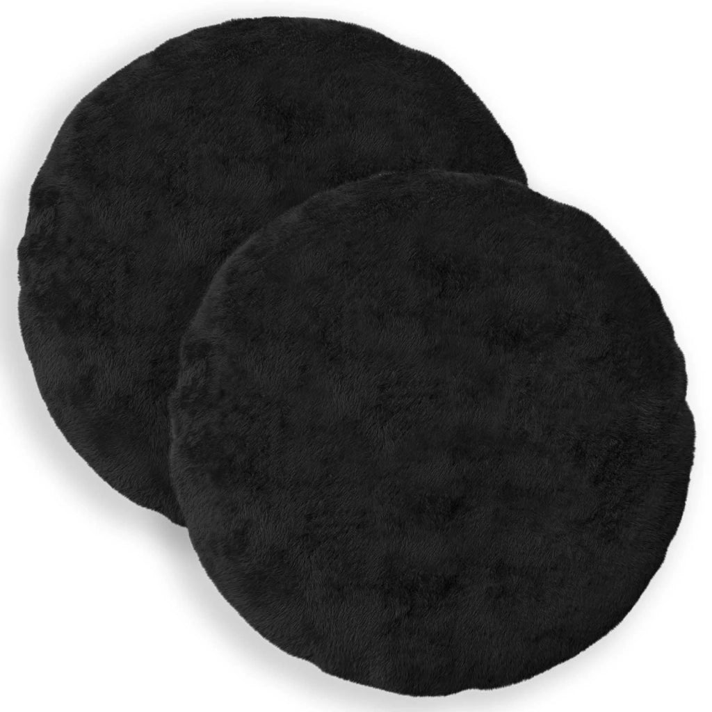 Federa 2 pz HEERLEN Nero Ø 40 cm Pelliccia di Coniglio Finta 922485