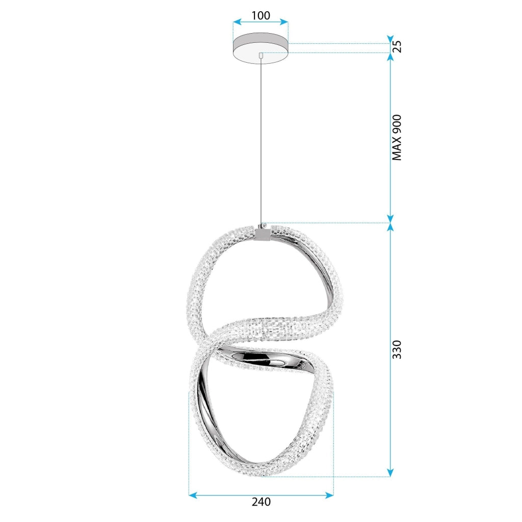 Lampada A Sospensione Led G077-3cpr Gold