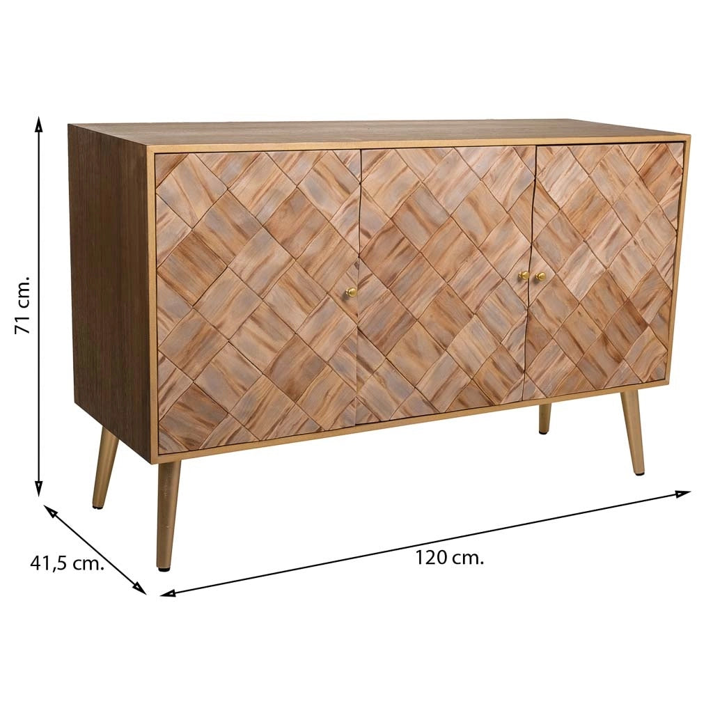 Credenza in legno marrone 120x41,5x71h