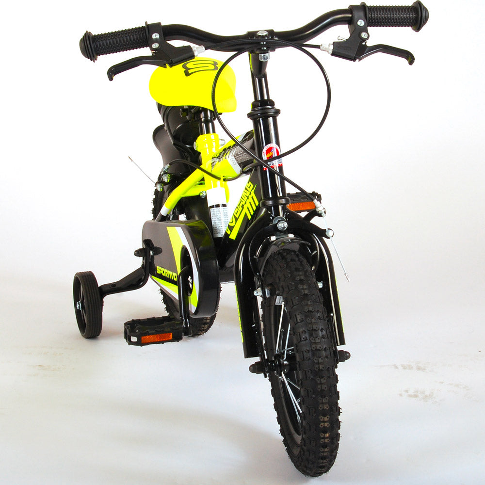 Bicicletta per Bambino 16" 2 Freni Sportivo Giallo Neon e Nero