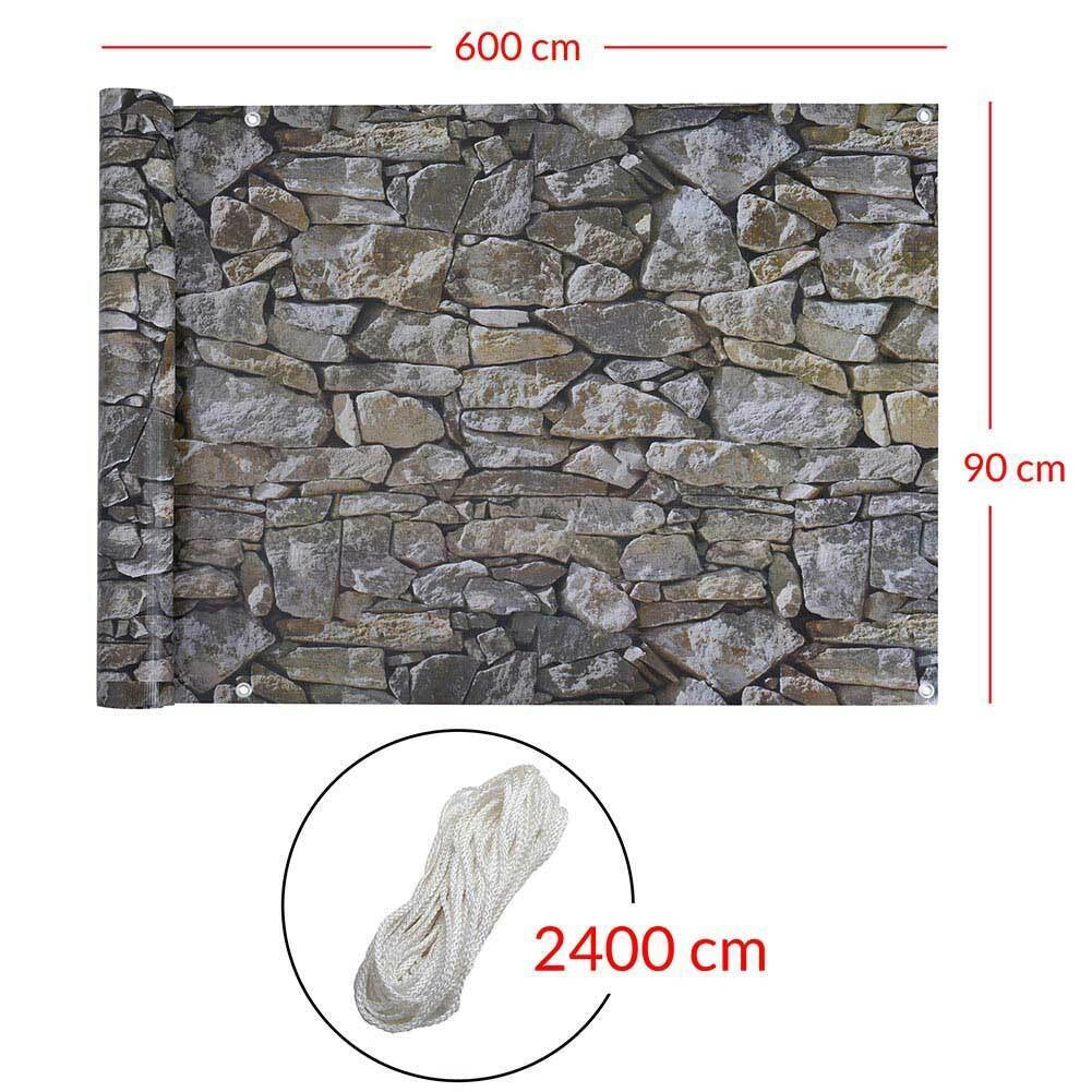 Telo Copertura Protezione 90x600cm Frangivista Frangivento per Balcone Ringhiera
