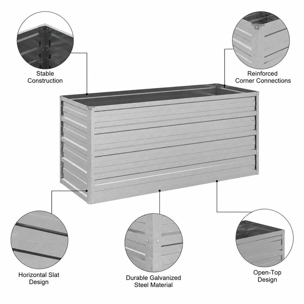 Garden Raised Bed 100x40x45 Cm Galvanized Steel Silver