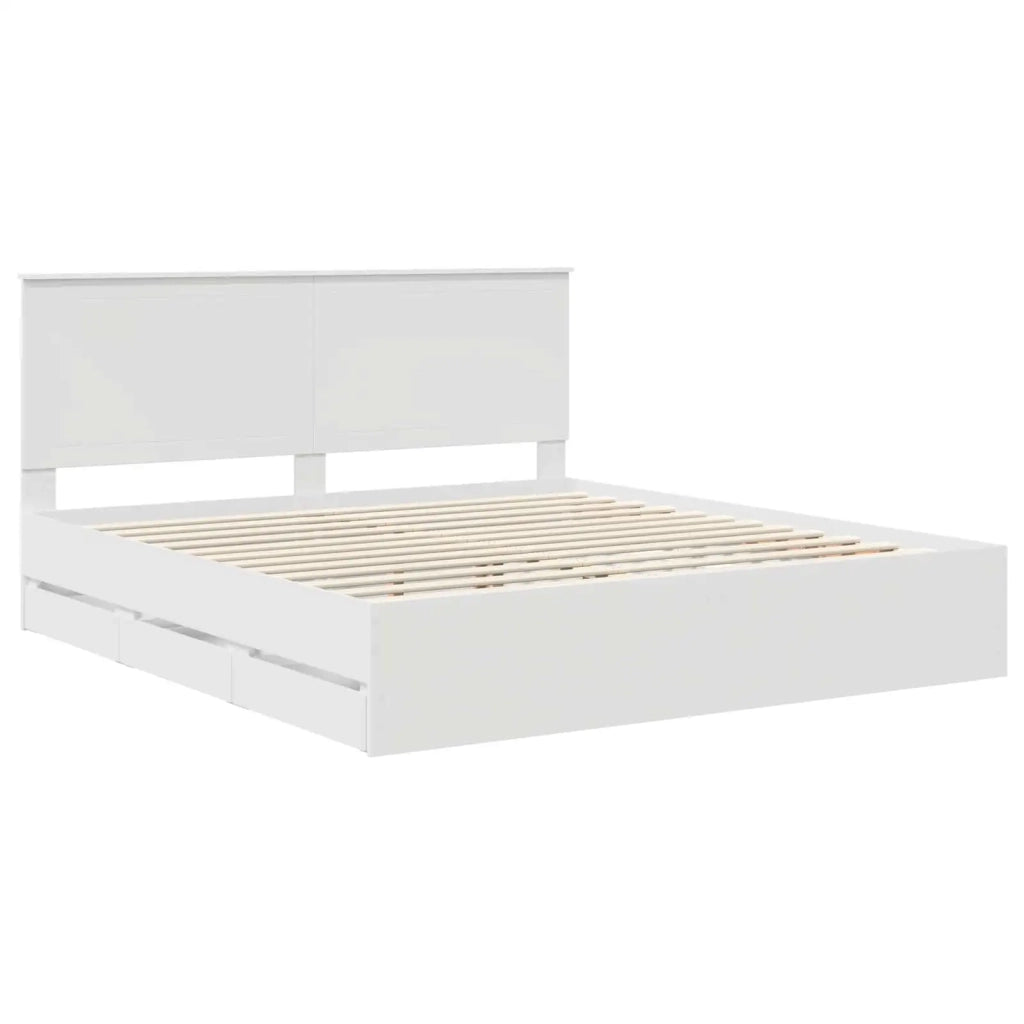 Struttura del letto-Giroletto-Rete del Letto Bianco 180 x 200 cm Legno Ingegnerizzato 464330
