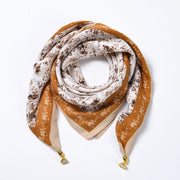 Sciarpa quadrata da donna in seta, stile pastorale, fresca ed elegante, 73 cm, foulard/scialle versatile e alla moda.