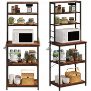 Scaffale multifunzionale, mobile da cucina vintage marrone loft, 6 ripiani, 166 cm