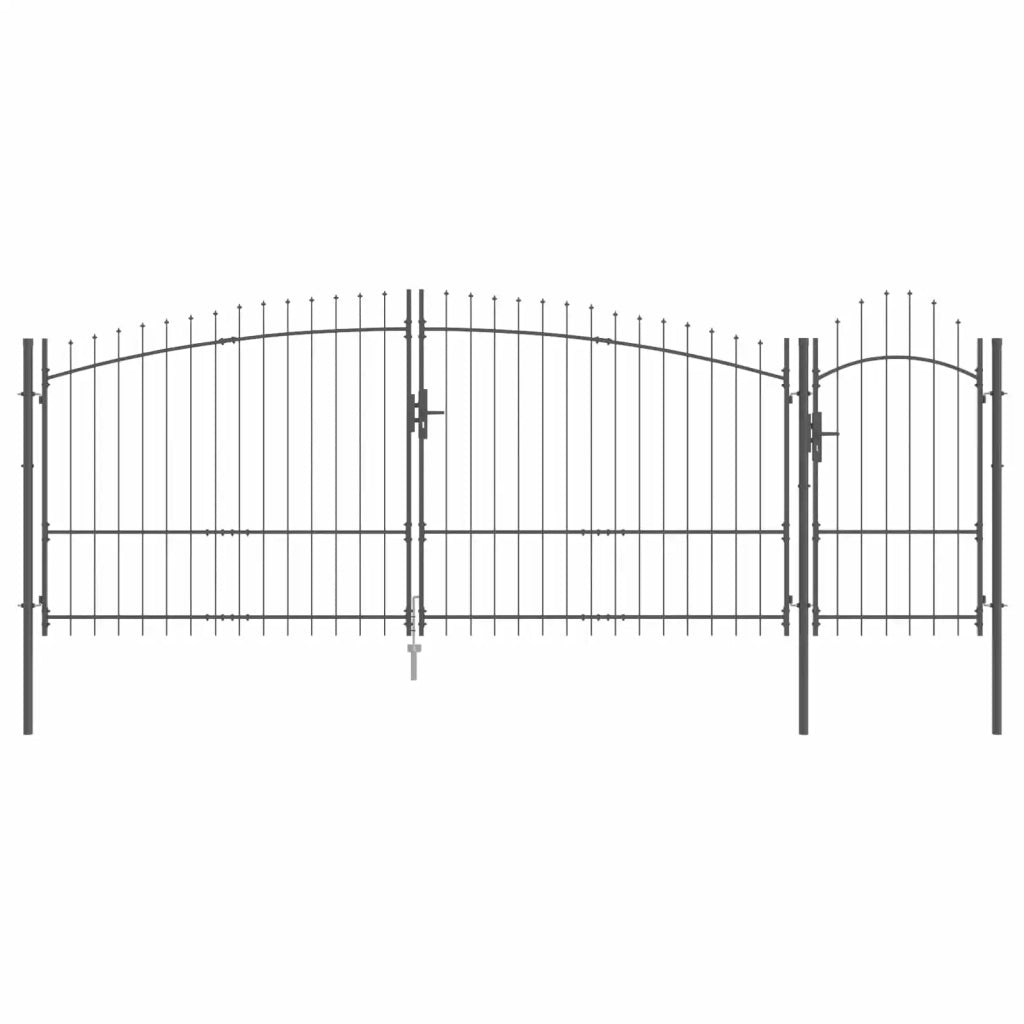 Cancello da giardino Woerden Grigio 175 x 500 cm Acciaio 42008920