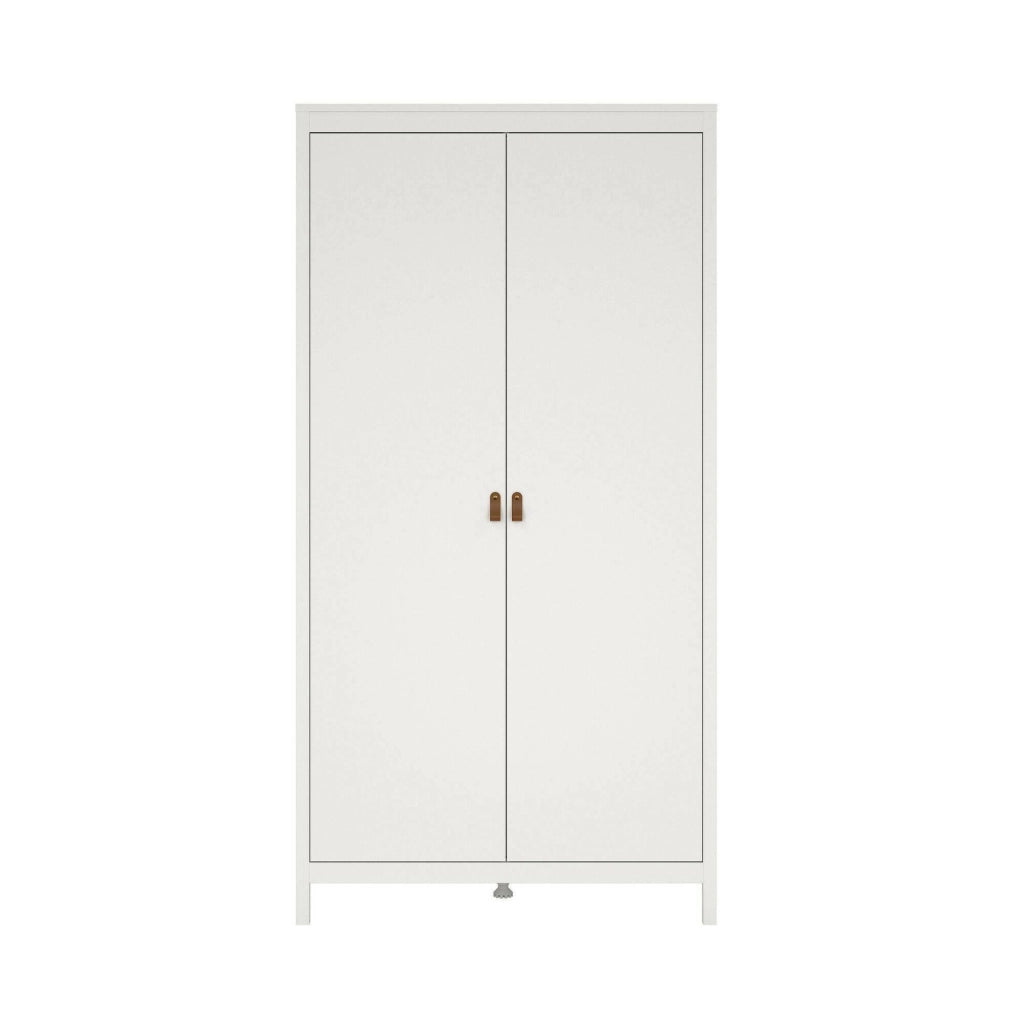 Guardaroba 2 ante Zagabria, Mobile camera da letto, Cabina armadio portabiti, Armadio appendiabiti, 102x58 h199 cm, Bianco