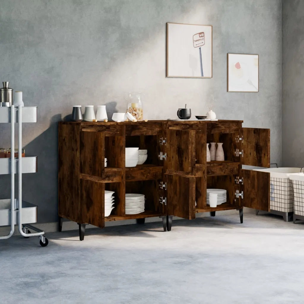 Credenze 2pz Rovere Fumo 60x35x70 cm in Legno Multistratocod mxl 77432