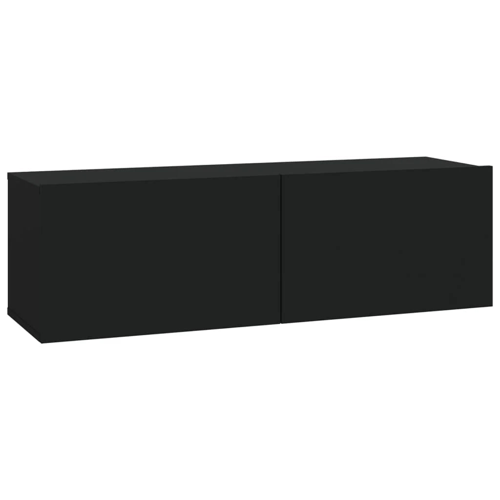 Mobile TV a parete scaffale per televisione multimediale televisione buffet sala da pranzo soggiorno camera da letto 4 pezzi 100 x 30 x 30 cm nero 02_0029054