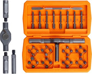 Set di 42 in 1 per la rimozione dei magneti con asta di morsa e chiave a stella con contenitore di archiviazione - strumento di riparazione universale per computer, occhiali, bicicletta, orologio, mobili e DIY