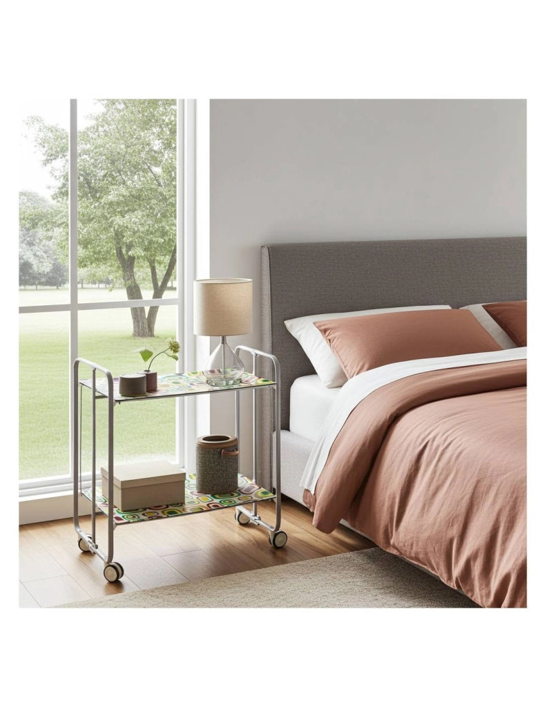 Carrello da cucina pieghevole grigio con ruote BAUHAUS 2 ripiani