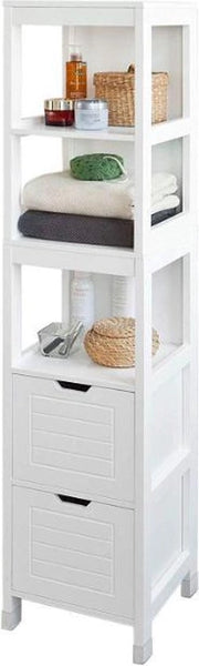 Cassa da bagno - Armadio per la stanza da bagno - 2 ante - 3 cassetti aperti - 30x30x144 cm