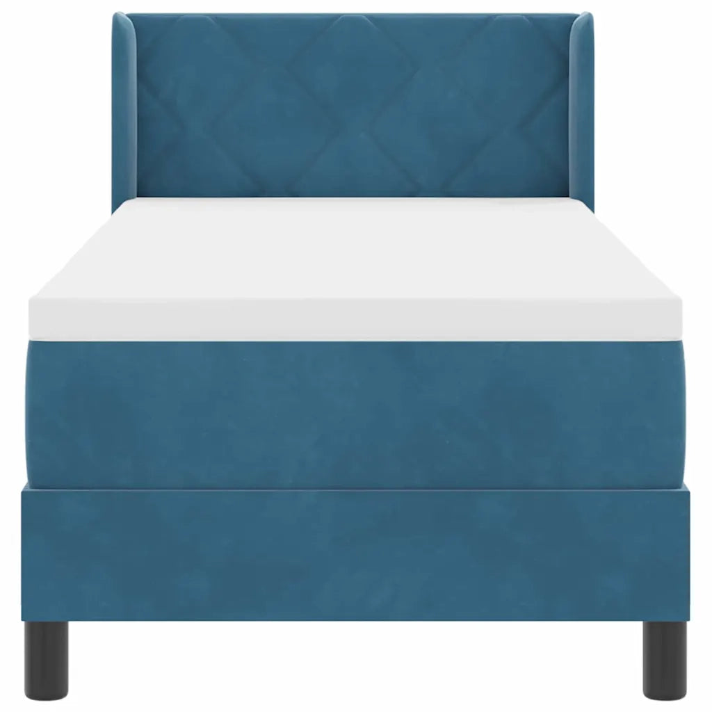 Letto a molle con materasso Blu Scuro 200 x 80 cm Poliestere