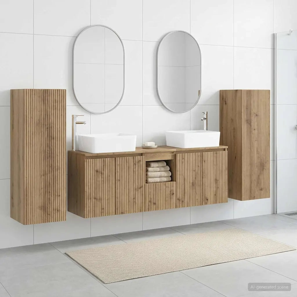 Set di mobili per il bagno 5 pz Rovere Artigianale 3406002