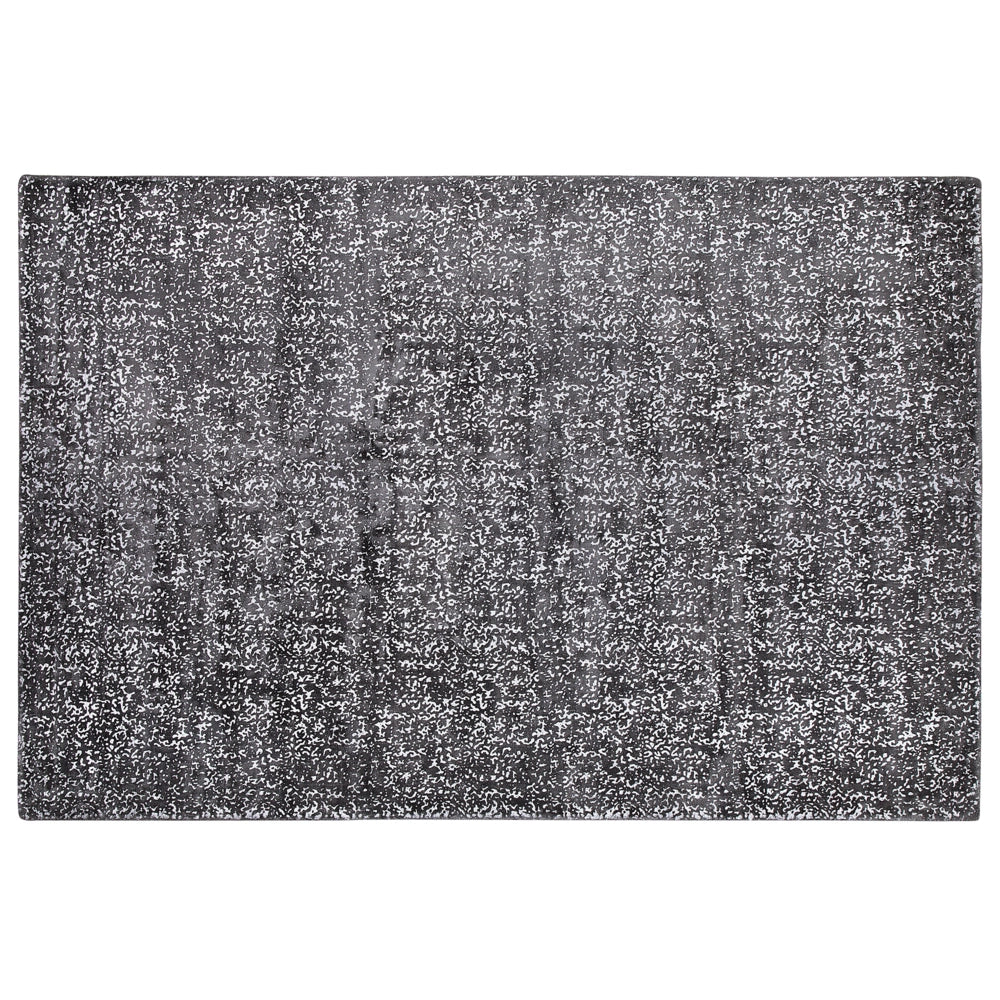 Tappeto da salotto Tappeto da soggiorno in viscosa grigio e argento 140 x 200 cm