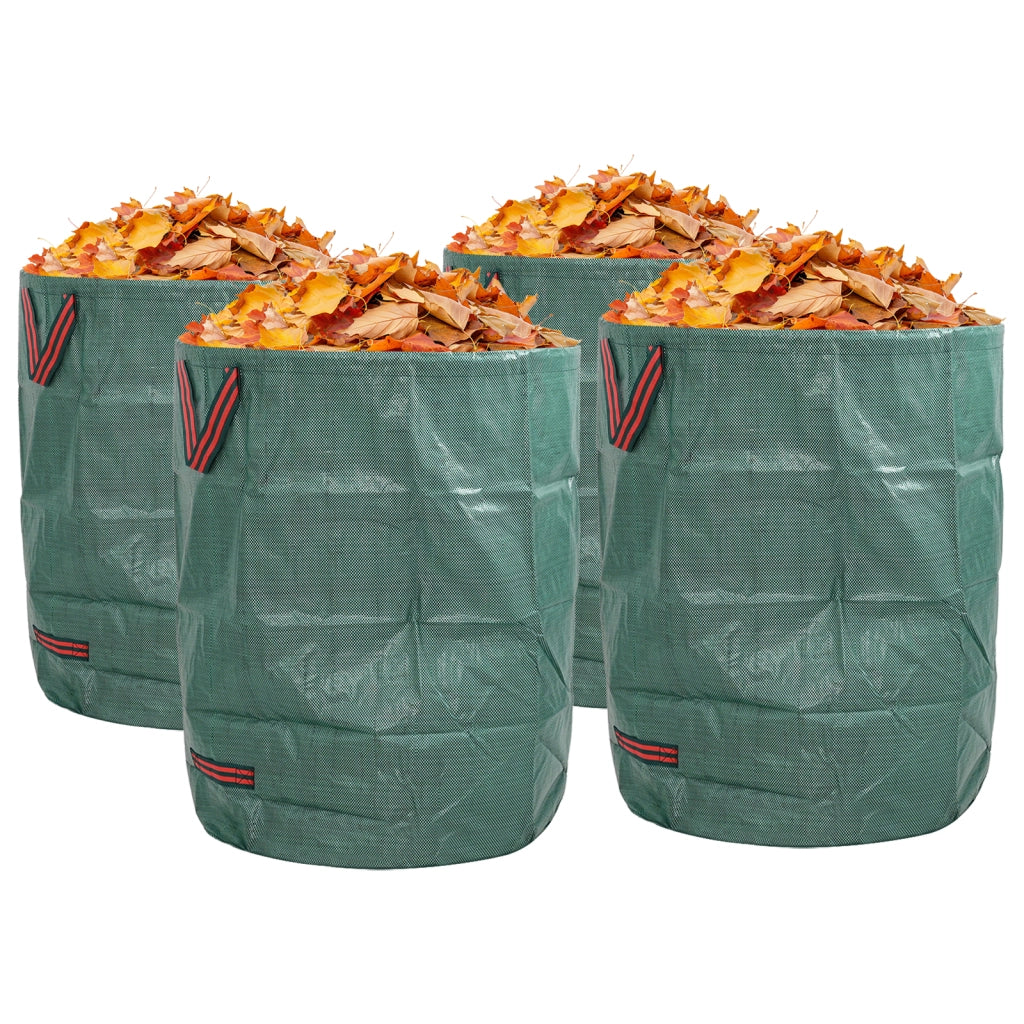 Sacchi per Rifiuti da Giardino con Manici 4 pcs Pieghevoli Rotondi Verdi 300 L