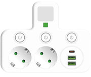 Pannello di alimentazione da parete con interruttore independentista a multiuscita e porta USB per ricarica