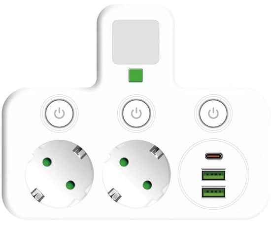 Pannello di alimentazione da parete con interruttore independentista a multiuscita e porta USB per ricarica