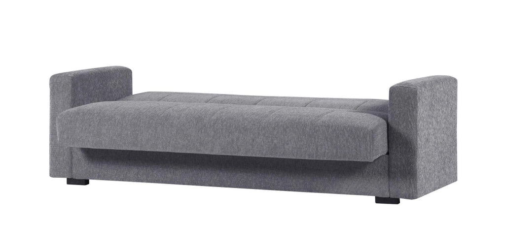 Ambrogino, Divano Letto 3 Posti Contenitore, 212x80 cm Grigio